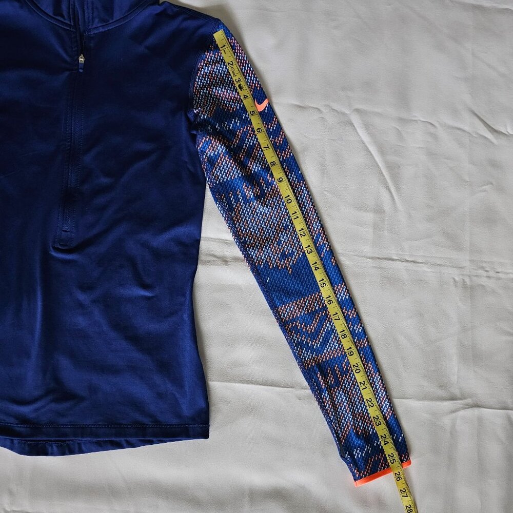 Nike Pro Women's Blue Hyperwarm Nordic Court Half-Zip Training Shirt Size Small - Picture 10 of 11